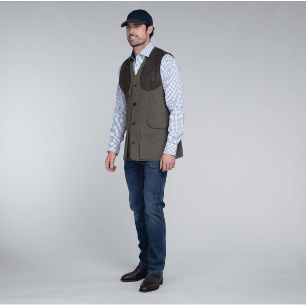 Mens All Seasons Shooting Vest in Dark Olive
