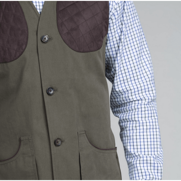 Mens All Seasons Shooting Vest in Dark Olive