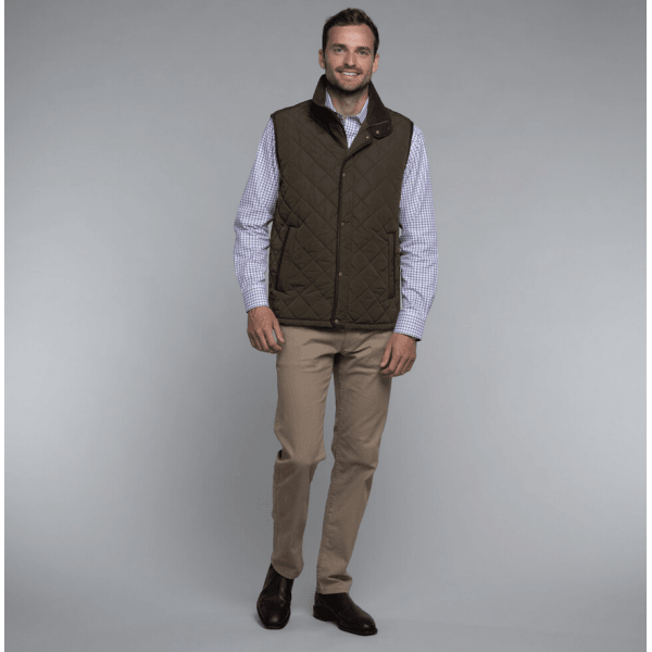 Mens Barrowden Quilted Gilet in Olive