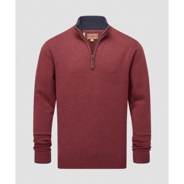 Mens Blair Quarter Zip Jumper in Redwood