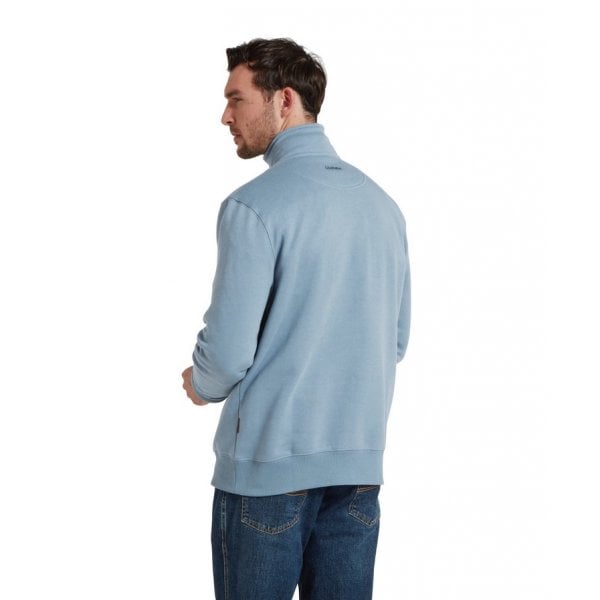 Mens Bude Quarter Zip Sweatshirt in Pigeon Blue