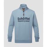 Mens Bude Quarter Zip Sweatshirt in Pigeon Blue