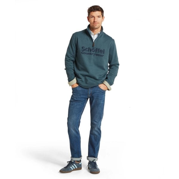 Mens Bude Sweatshirt In Deep Ocean Blue