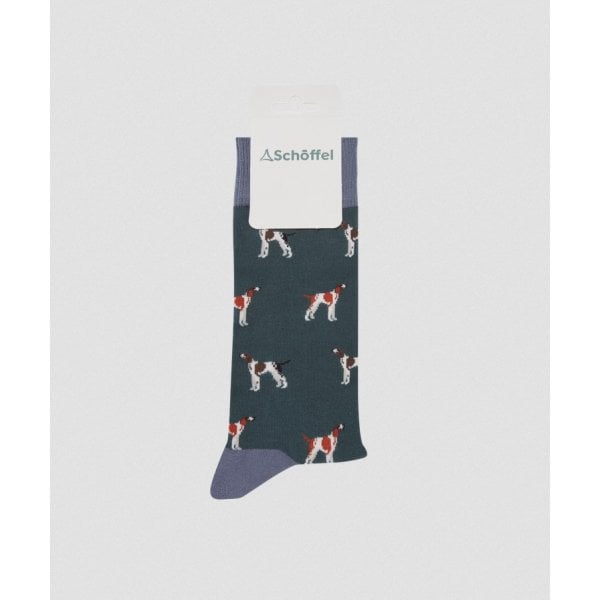Mens Cotton Sock in Green Pointer