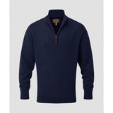 Mens Lewis Lambswool 1/4 Zip Jumper in Navy
