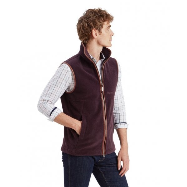 Mens Oakham Fleece Gilet in Port