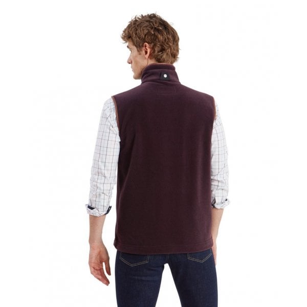 Mens Oakham Fleece Gilet in Port