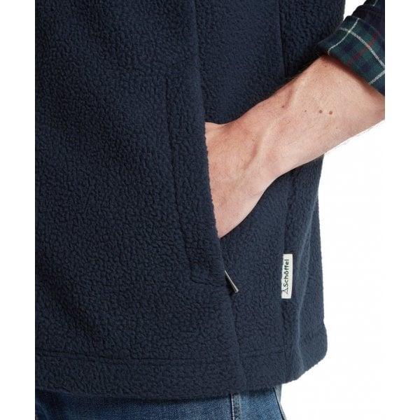 Mens Oakham Retro Fleece Gilet in True Navy