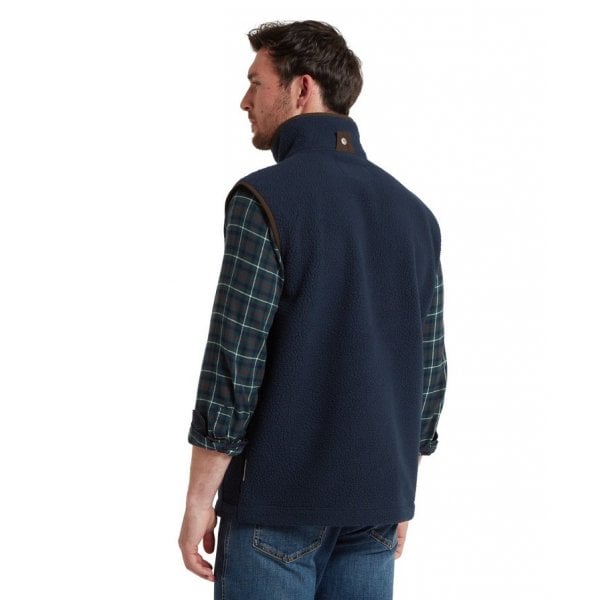 Mens Oakham Retro Fleece Gilet in True Navy