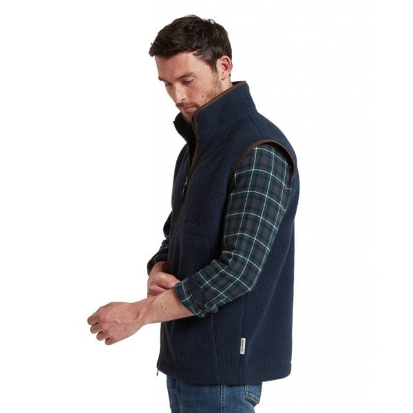 Mens Oakham Retro Fleece Gilet in True Navy