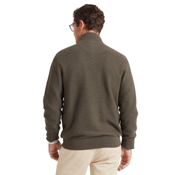 Mens Porthleven 1/4 zip in Beetle Green