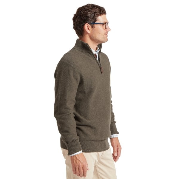 Mens Porthleven 1/4 zip in Beetle Green
