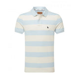 Mens St Ives Heritage Polo in Pale Blue stripe