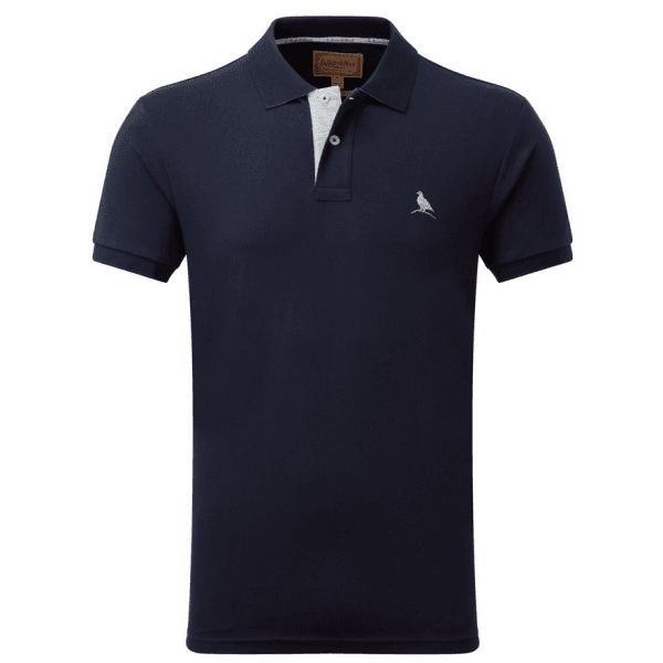 Mens St Ives Jersey Polo Shirt in Navy