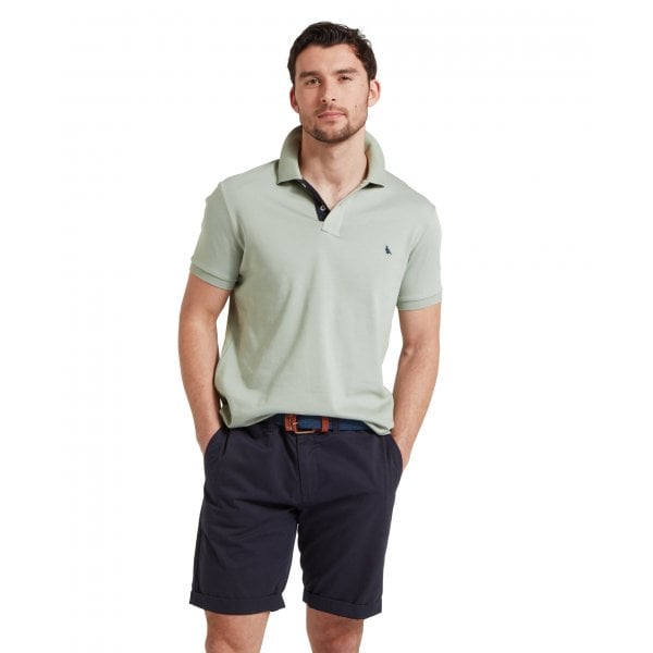Mens St Ives Jersey polo in Aqua Grey
