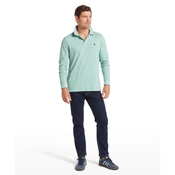 Mens St Ives LS Polo Shirt in Surf Blue