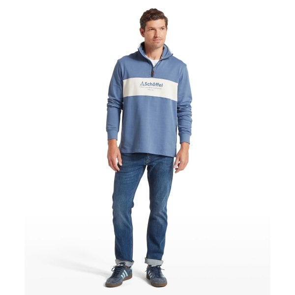 Mens Trencrom 1/4 Zip in Vintage Indigo/Stone