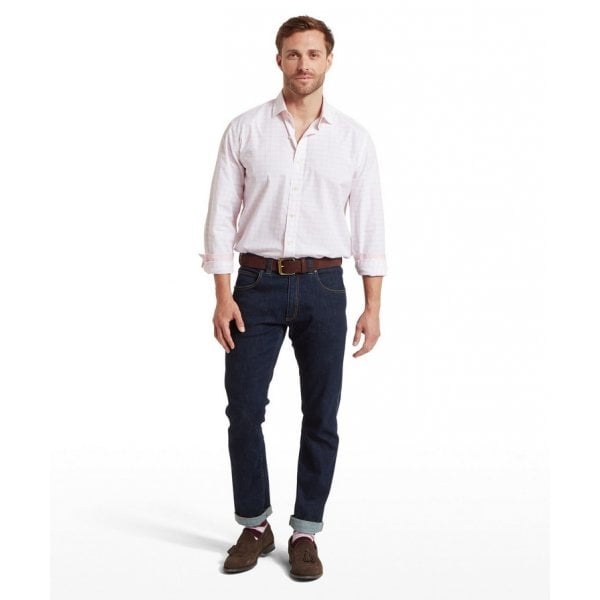 Mens Westminster Classic Shirt in Pale Pink Check