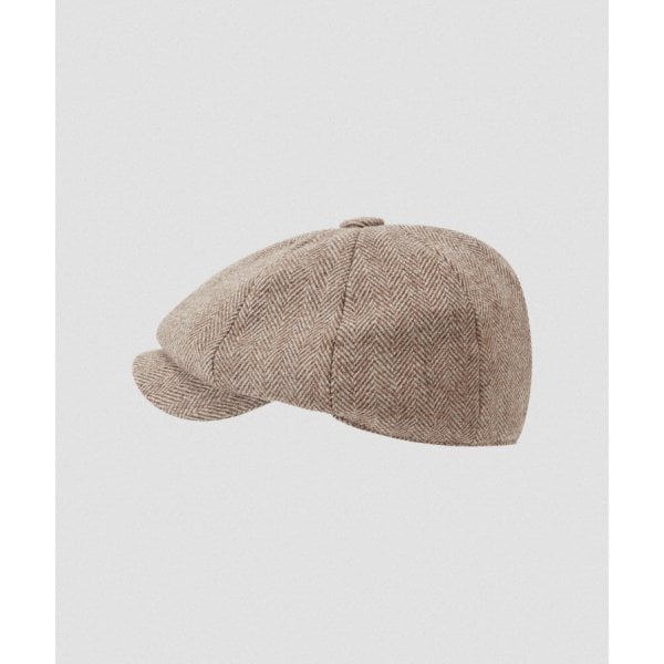 Newsboy Cap in Cobblestone Herringbone Tweed