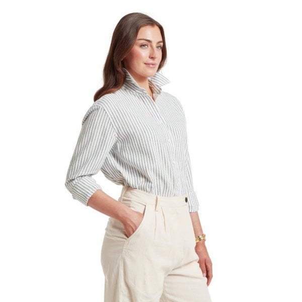 Salthouse Linen Shirt in Blue Stripe