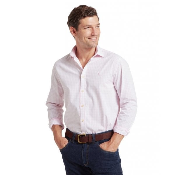 Thorpeness Tailored Shirt in Pale Rose Check