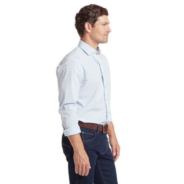 Thorpeness Tailored Shirt in Powder Blue Check