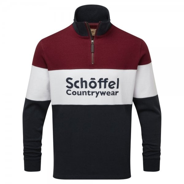 Unisex Exeter Heritage 1/4 Zip Rugby Shirt in Bordeaux