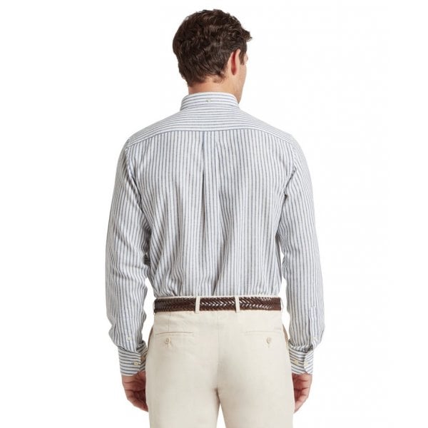 Walsingham Linen Shirt in Blue Stripe