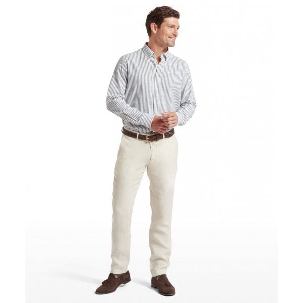 Walsingham Linen Shirt in Blue Stripe