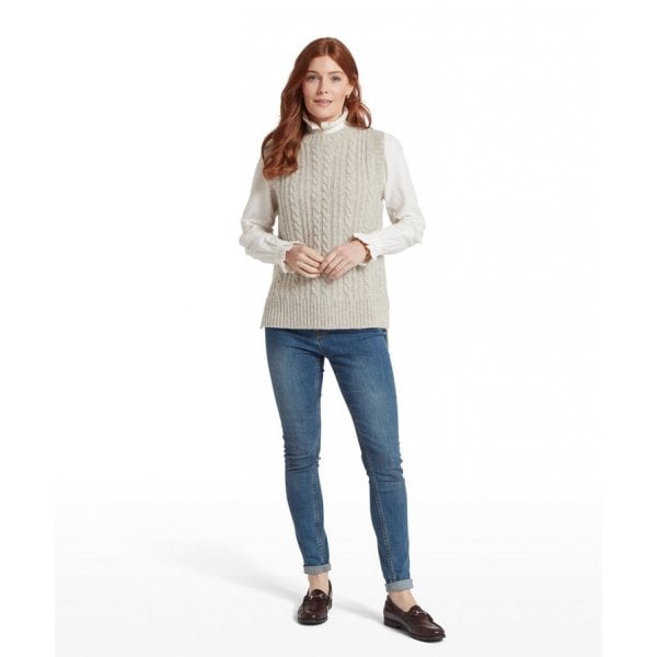 Womens Evie Sleeveless Jumper in Cobblestone