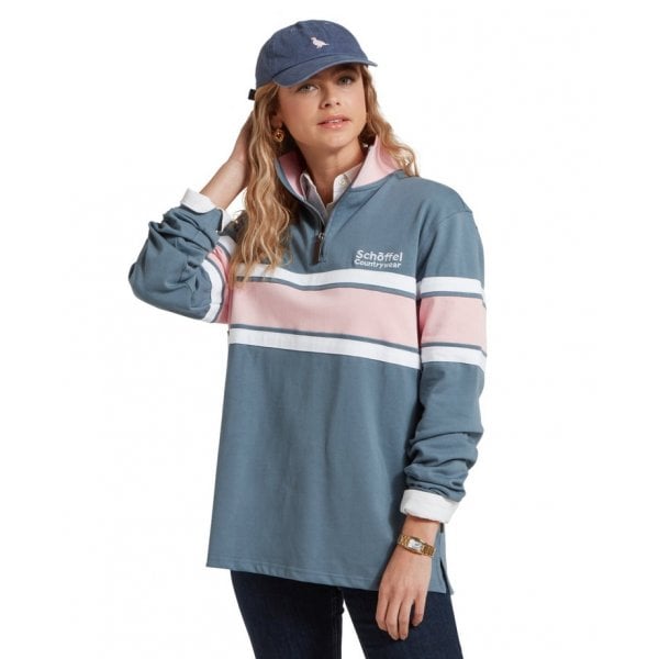 Womens Exmouth Heritage 1/4 Zip Sweatshirt in Dark Blue