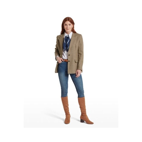 Womens Isla Tweed Blazer in Houndstooth Tweed