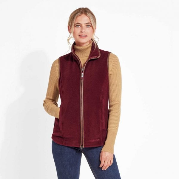 Womens Lyndon Fleece Gilet in Claret