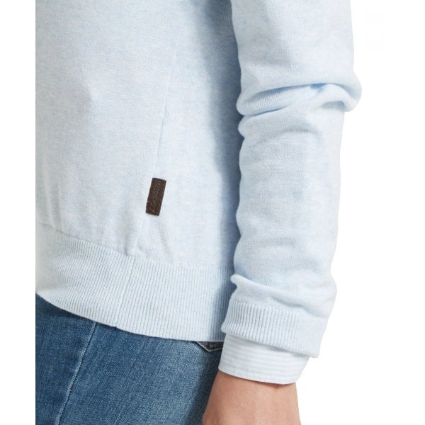 Womens Polperro Pima 1/4 Zip In Blue Water