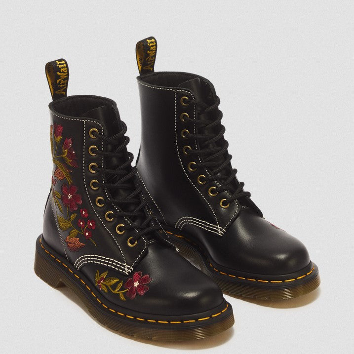 1460 Pascal Floral 8 Eye Wanama Leather Lace Up Boots