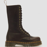1B99 Bex 14 Eye Ambassador Leather Lace up Boot in Dark Brown