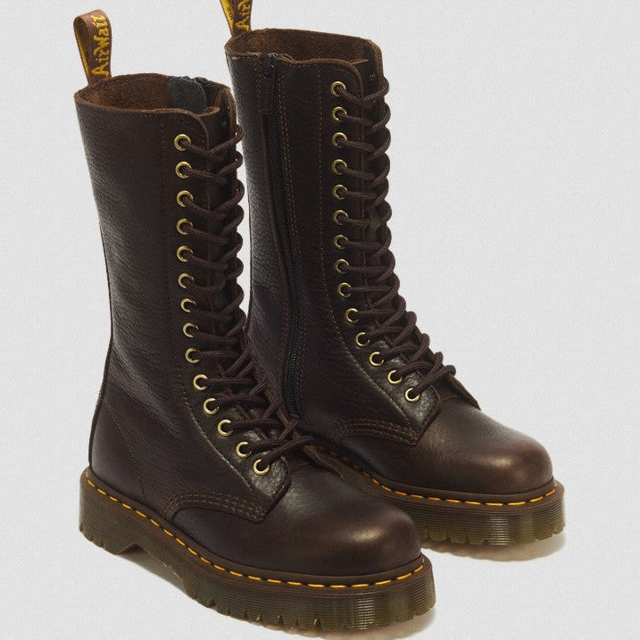 1B99 Bex 14 Eye Ambassador Leather Lace up Boot in Dark Brown