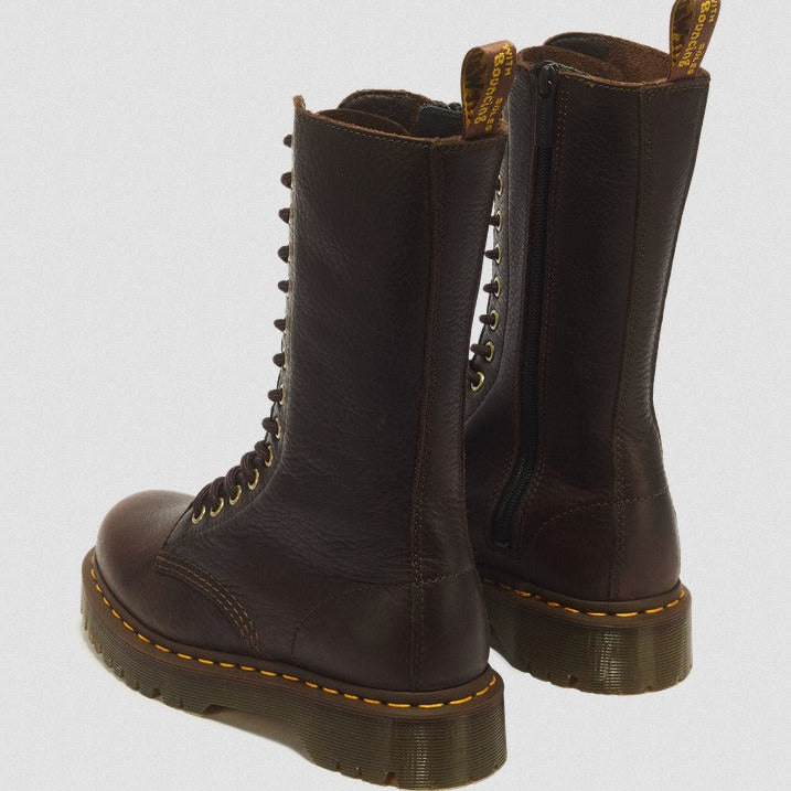 1B99 Bex 14 Eye Ambassador Leather Lace up Boot in Dark Brown