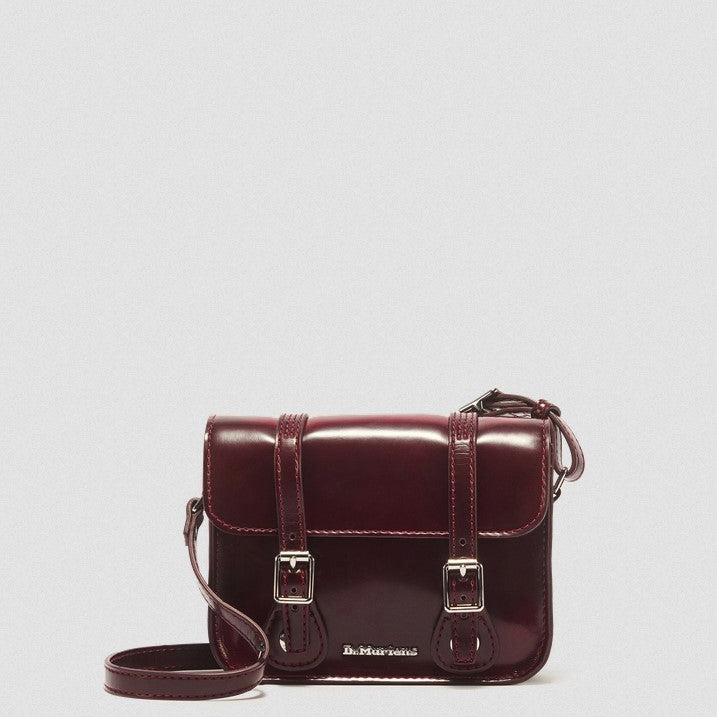 7 Inch Vegan Crossbody Bag in Cherry Red