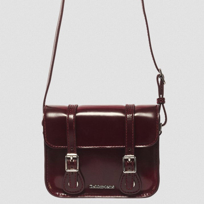 7 Inch Vegan Crossbody Bag in Cherry Red