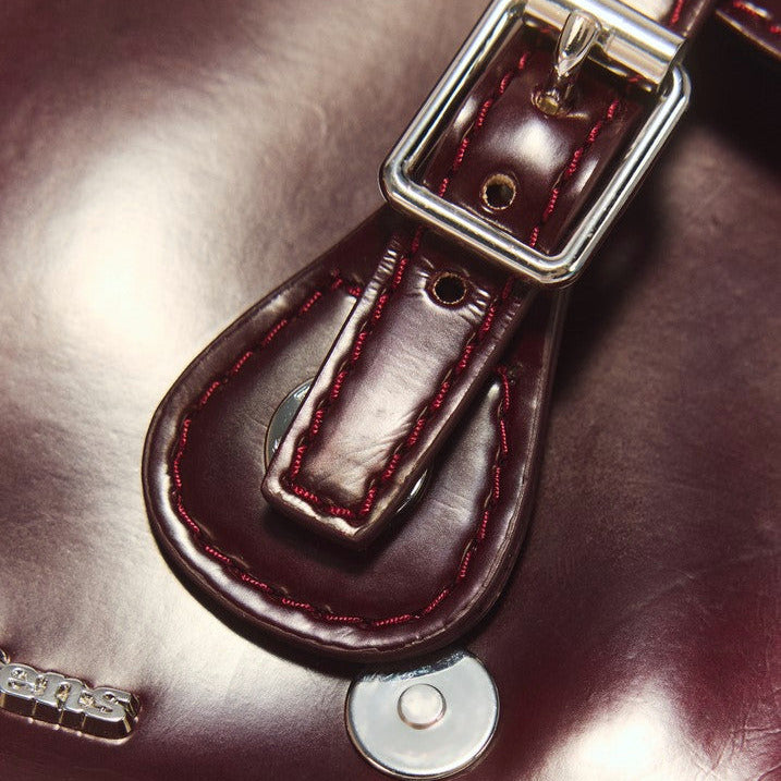 7 Inch Vegan Crossbody Bag in Cherry Red