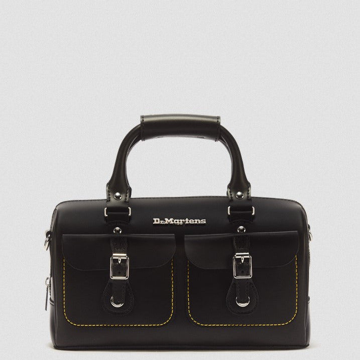 Kiev Leather Top Handle Bag in Black