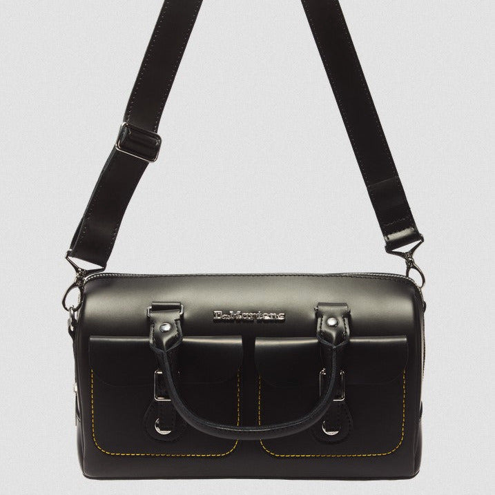 Kiev Leather Top Handle Bag in Black