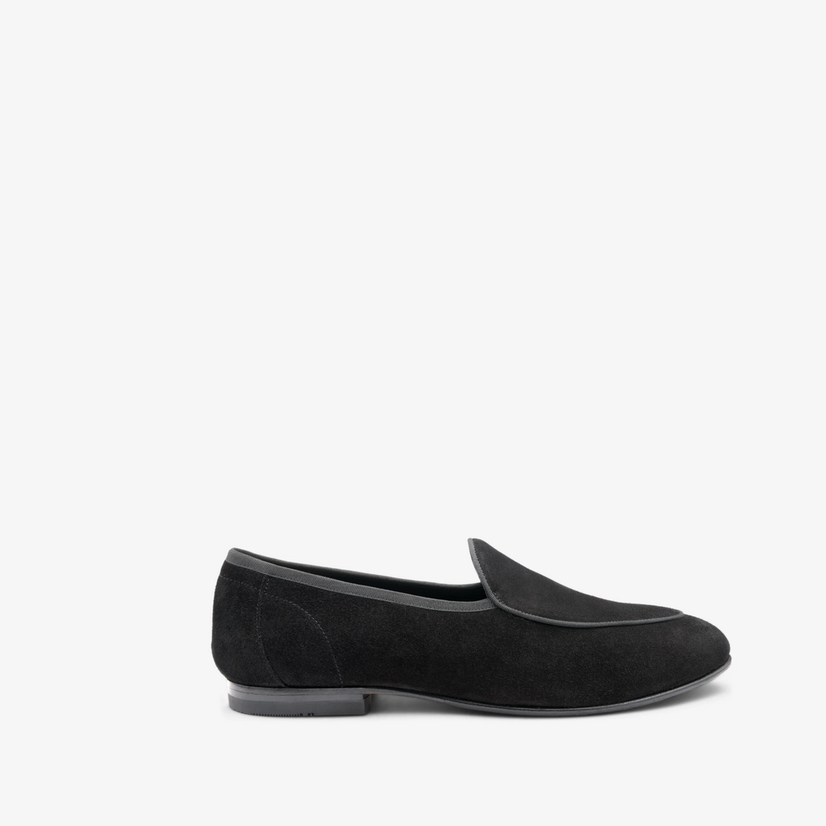 Belgrave Loafer in Black Calf Suede