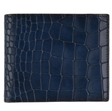 Lombard Navy Croc Print Wallet