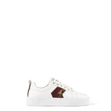 Platform Alexandra Trainer White Leather with Leopard/Port