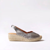 Bernia-P Mid Heel Espadrille in Steel
