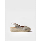 Bernia-P Mid Heel Espadrille in Platinum