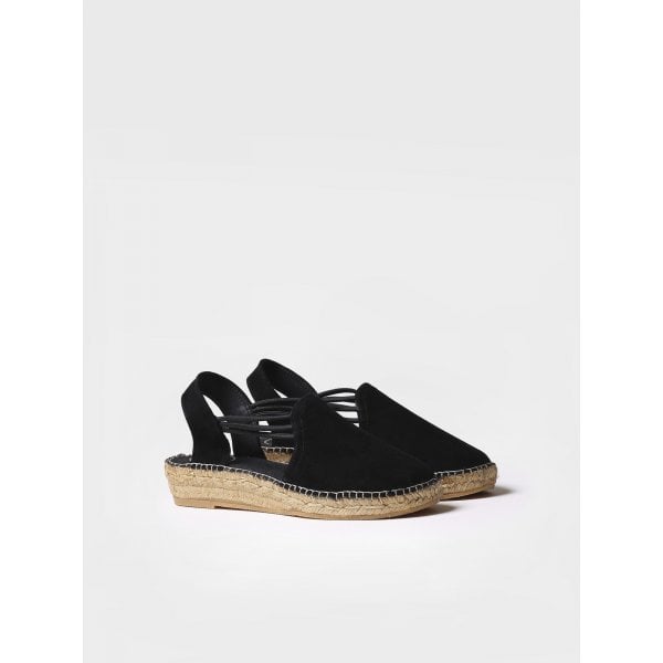 Nuria Low Wedge Espadrille in Black