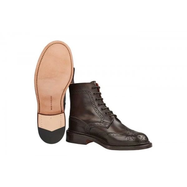 Stephy Brogue Boot in Burnished Espresso